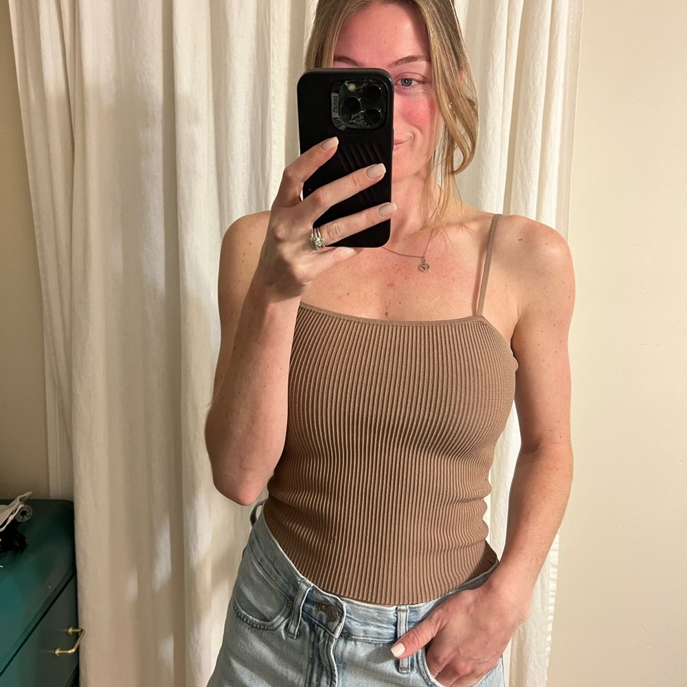 Babaton Ribbed Brown Camisole